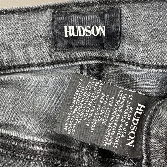 Hudson Jeans Gray Distressed Denim Skinny Stretch Size 26 - Picture 8 of 12